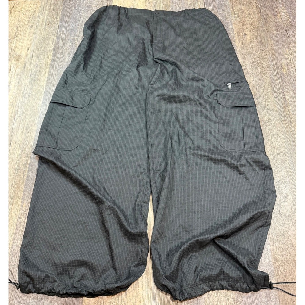 Alo Yoga Cargo Pants Womens L Black Baggy Ripstop Lightweight Bungee Dance Y2K